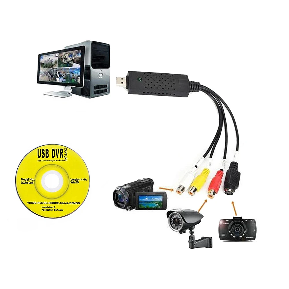 Μετατροπέας Σήματος VHS σε Υπολογιστή με USB Καταγραφικό Βίντεο AV 5907451321386 VERK GROUP Μετατροπέας Σήματος VHS σε Υπολογιστή με USB Καταγραφικό Βίντεο AV 5907451321386 VERK GROUP