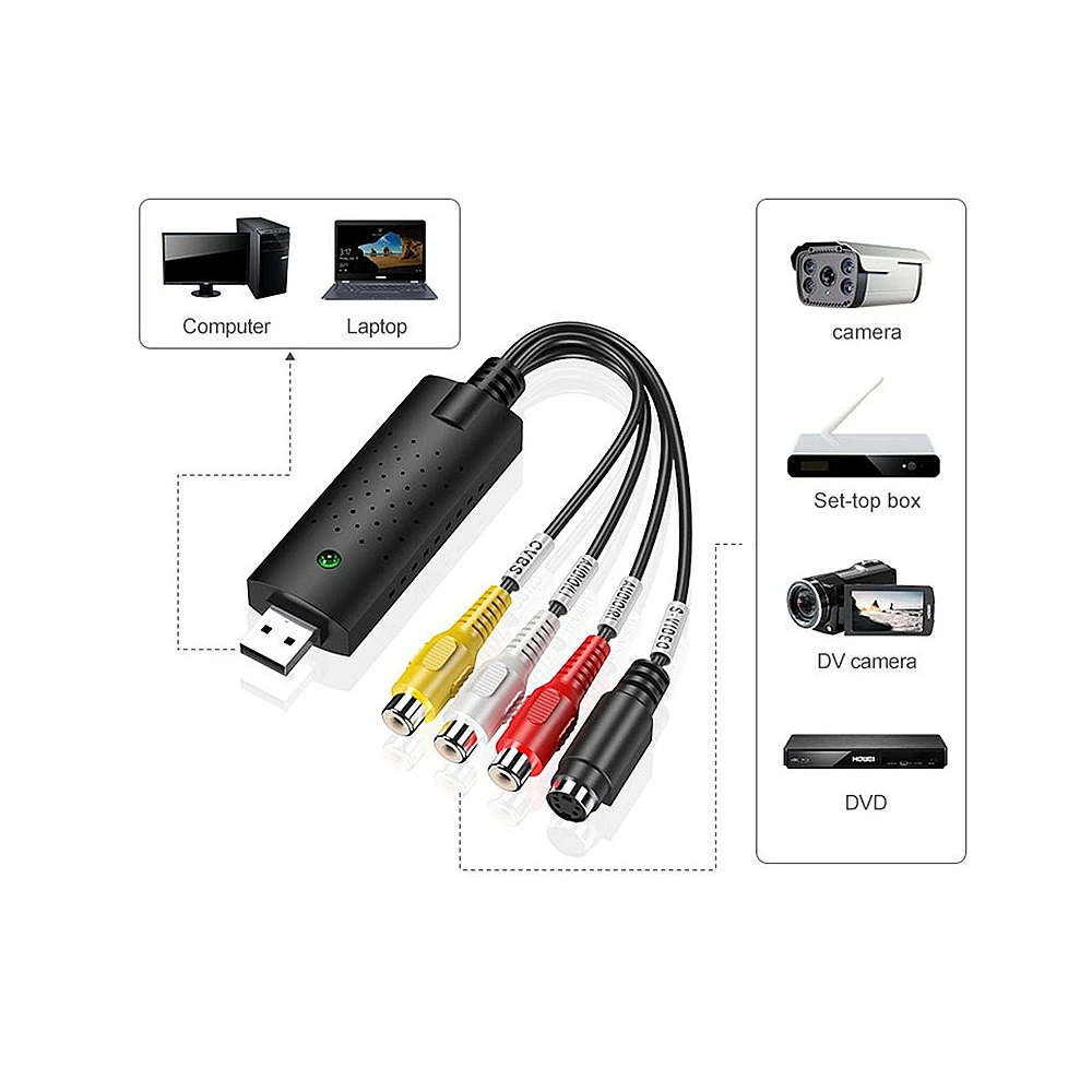 Μετατροπέας Σήματος VHS σε Υπολογιστή με USB Καταγραφικό Βίντεο AV 5907451321386 VERK GROUP Μετατροπέας Σήματος VHS σε Υπολογιστή με USB Καταγραφικό Βίντεο AV 5907451321386 VERK GROUP