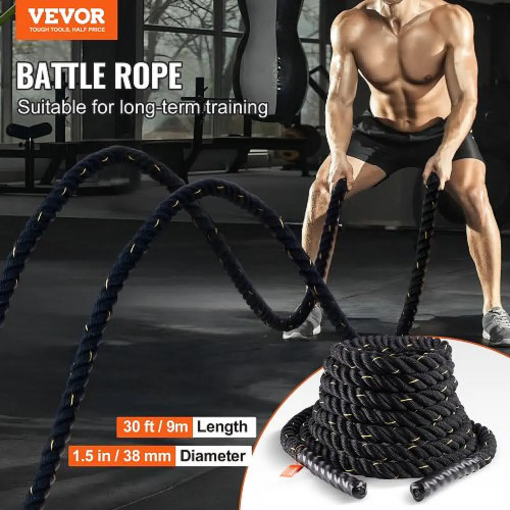 Σχοινί Μάχης VEVOR 1.5" 30Ft για Γυμναστική και Προπόνηση Δύναμης  ZS30FT15INBD10EBHV0