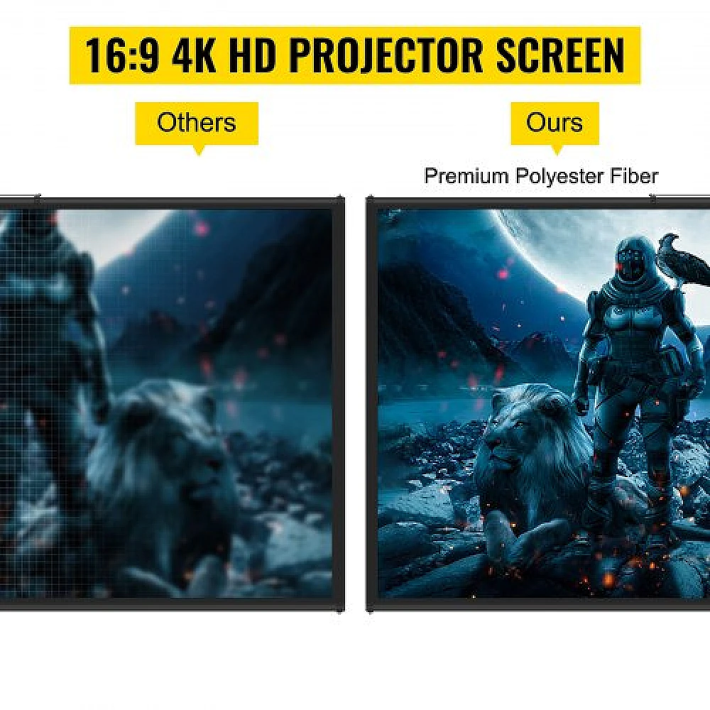 Οθόνη Προβολής VEVOR με Τρίποδο 90" 16:9 4K HD για Εσωτερική & Εξωτερική Χρήση  TYPMDZCY901696BAVV0
