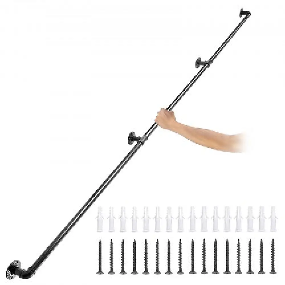 VEVOR Χειρολισθήρας Σκάλας 9FT, 440LBS, Βιομηχανικός Χειρολισθήρας από Χάλυβα για Εσωτερικό/Εξωτερικό Χώρο  TZBGSLTFSGYG9VDEUV0