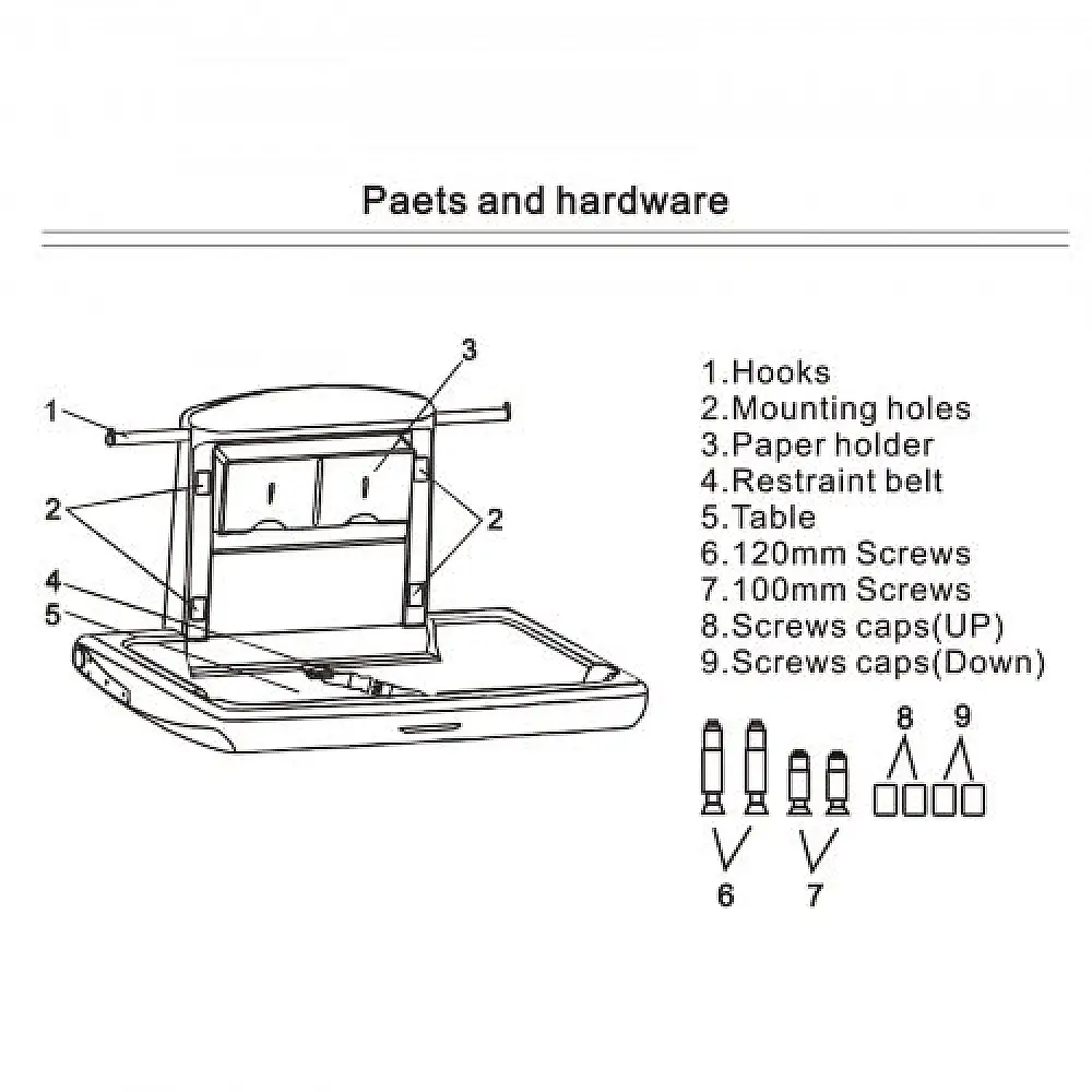 Οριζόντιος Επιτοίχιος Σταθμός Αλλαγής Πάνας VEVOR  YENBGHZ0000000001V0