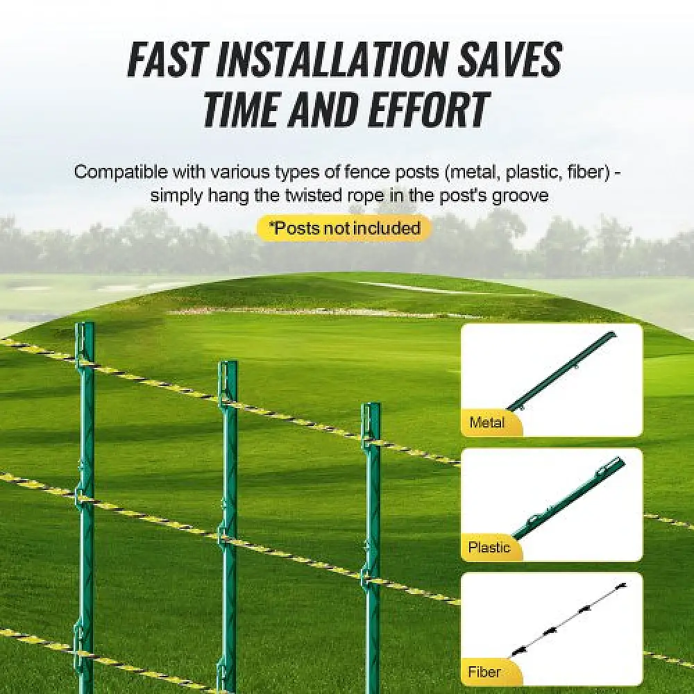 VEVOR 3366Ft 1026M Ηλεκτρικό Σύρμα Περίφραξης Πολυσύρμα για Άλογα και Ζώα  WLDXJSKJSK333Z33CY3