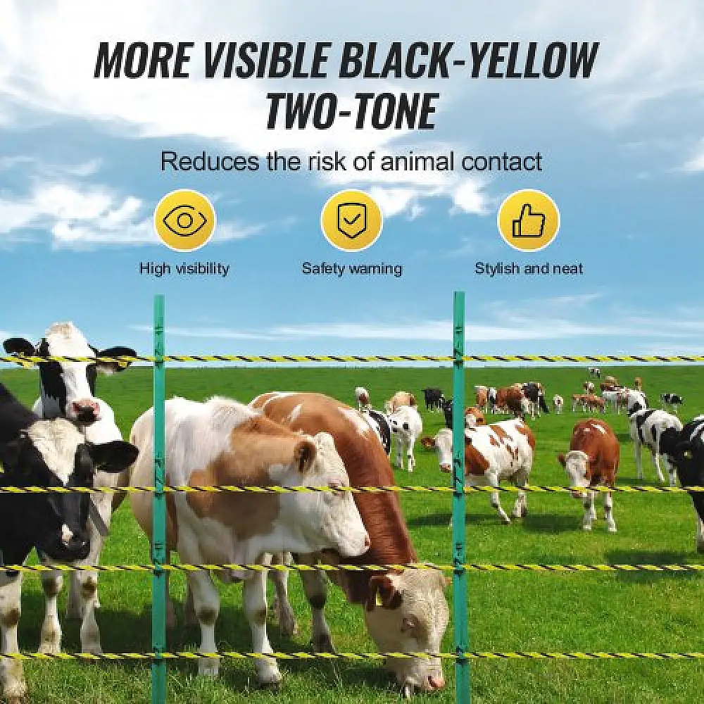 VEVOR 3366Ft 1026M Ηλεκτρικό Σύρμα Περίφραξης Πολυσύρμα για Άλογα και Ζώα  WLDXJSKJSK333Z33CY3