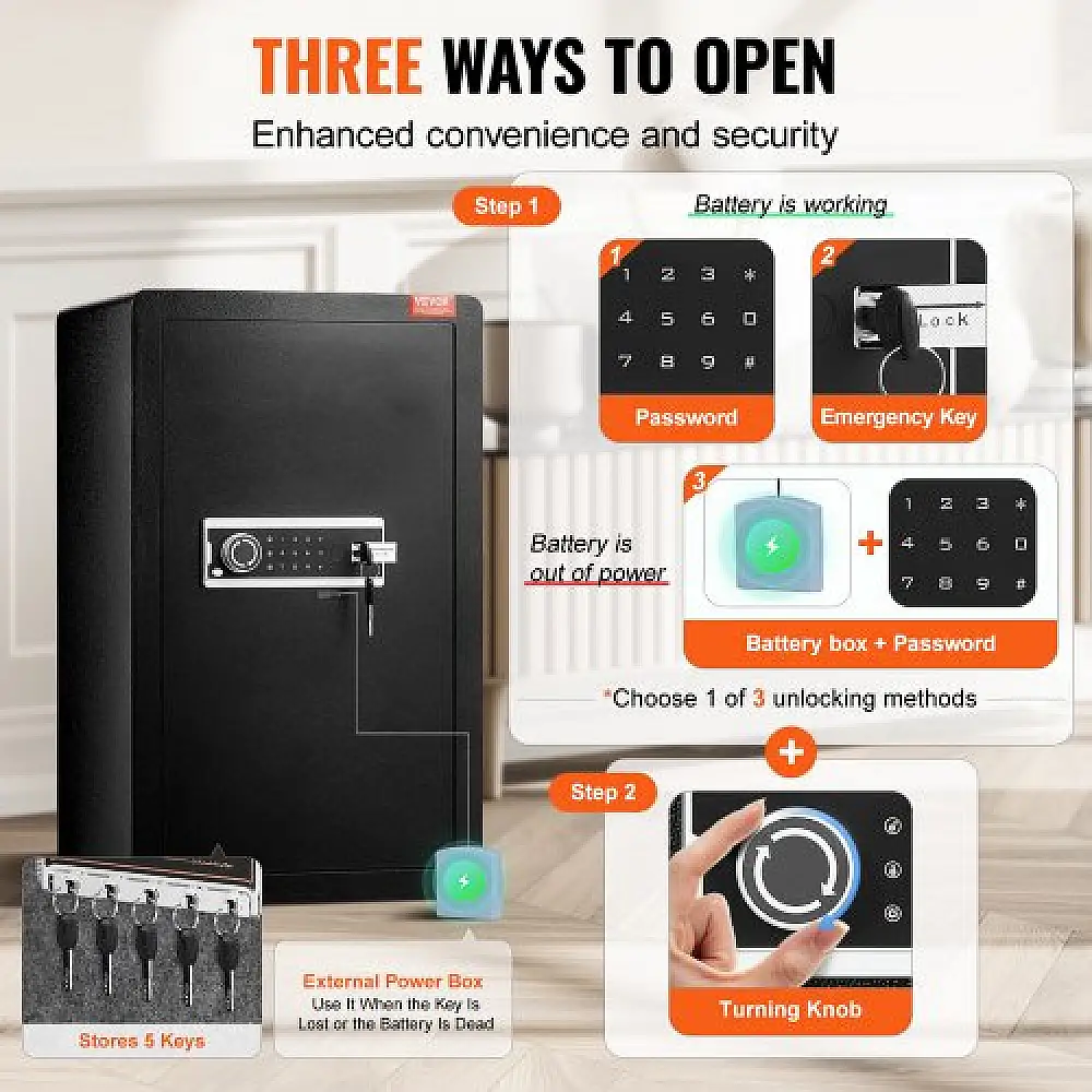 Χρηματοκιβώτιο VEVOR 4.0 cu.ft με Κλειδαριά & Κωδικό Μαύρο  DMBXXLS452CUYI3X5V9