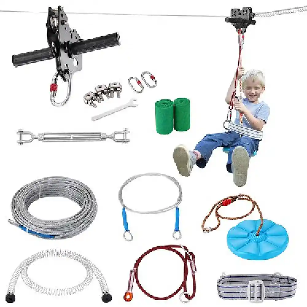 Σετ Zipline VEVOR 80 ft για Παιδιά & Ενήλικες, έως 500 lb, με Ασφάλεια & Άνεση  BXGHSTJ80YCBRY0IBV0