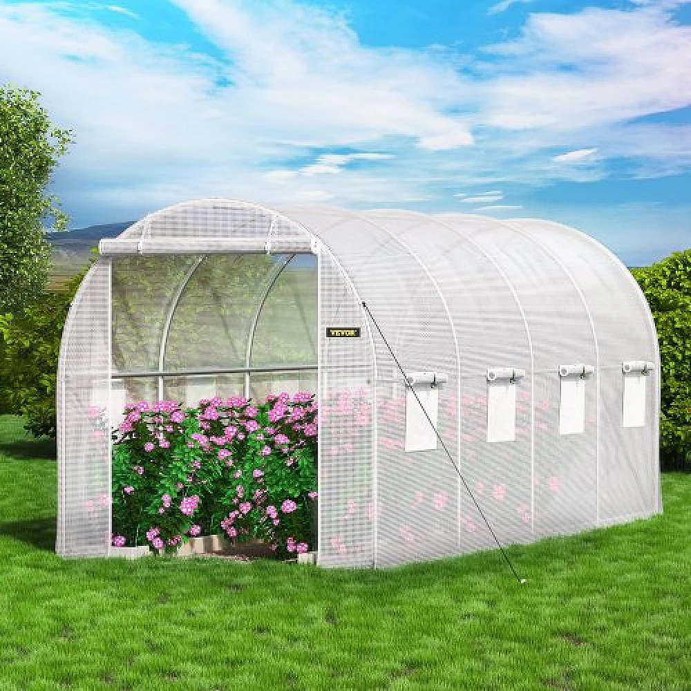 VEVOR Θερμοκήπιο Σήραγγας 15x7x7 ft με Γαλβανισμένους Στύλους, 2 Πόρτες & 8 Παράθυρα, Λευκό YDSDWSB1577FTL33VV0 VEVOR Θερμοκήπιο Σήραγγας 15x7x7 ft με Γαλβανισμένους Στύλους, 2 Πόρτες & 8 Παράθυρα, Λευκό YDSDWSB1577FTL33VV0