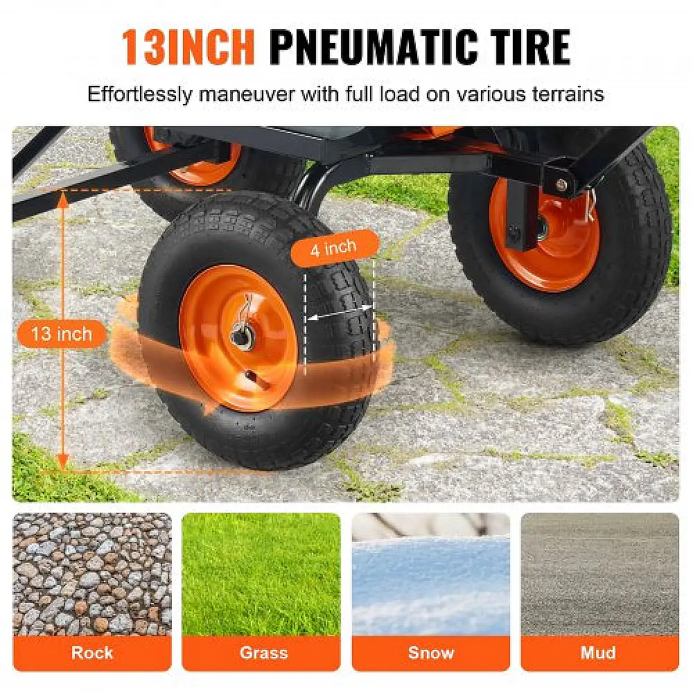VEVOR Πολύ Καρότσι Κήπου Βαρέως Τύπου 6.48 cu.ft 1200 lbs  SLZXTC1200B0XEEV4V0