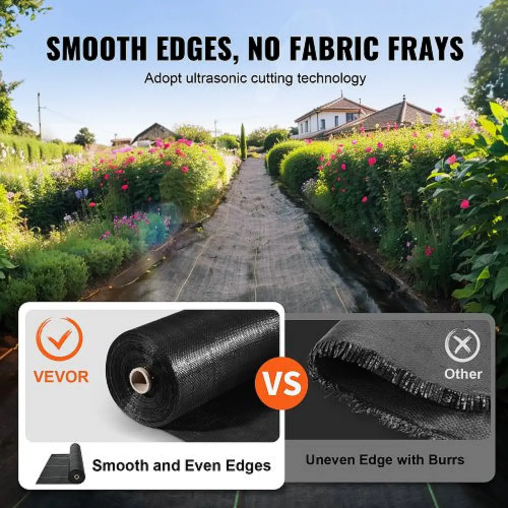 VEVOR Υφασμάτινο Φράγμα Ζιζανίων 4x250FT, 5OZ Υφαντό Γεωύφασμα για Κήπο και Διάδρομο  JBXBZ4250FT5TV2E2V0