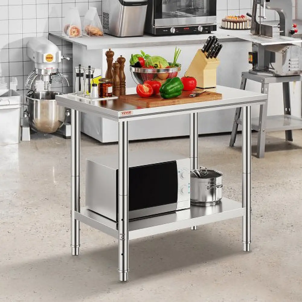 Τραπέζι Εργασίας VEVOR 60x90x80cm Ανοξείδωτο με Κάτω Ράφι για Επαγγελματική Κουζίνα  60X90X80CFGZT0001V0