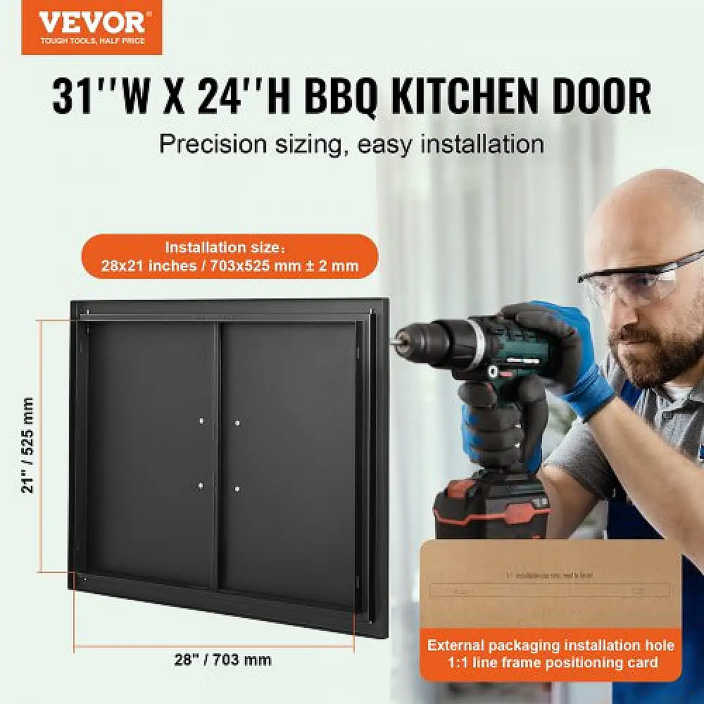 Πόρτα BBQ VEVOR 788x610mm Διπλή Εξωτερική Κουζίνα  SMMBSCJMHS31CL51JV0