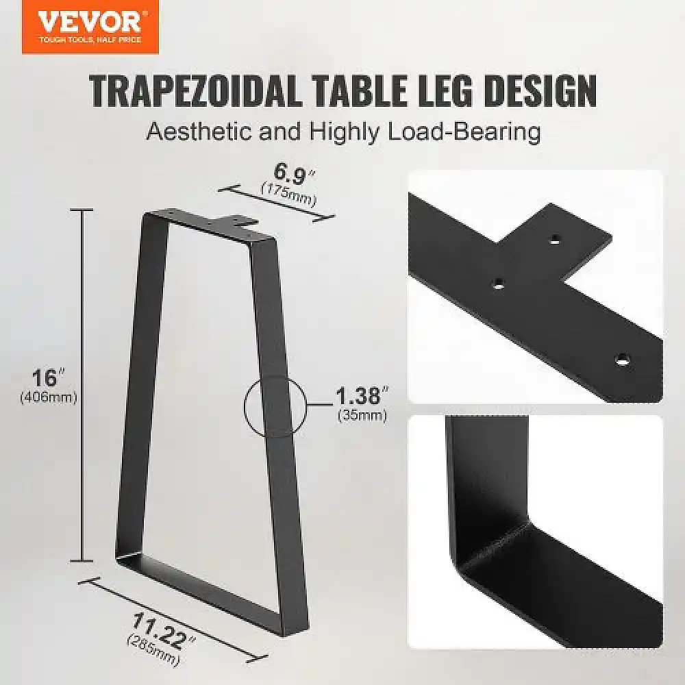 Σετ 2 Τραπεζοειδή Πόδια Τραπεζιού VEVOR 406.4MM, Μαύρα  TZTXFGZTHSGT4FXJ0V0