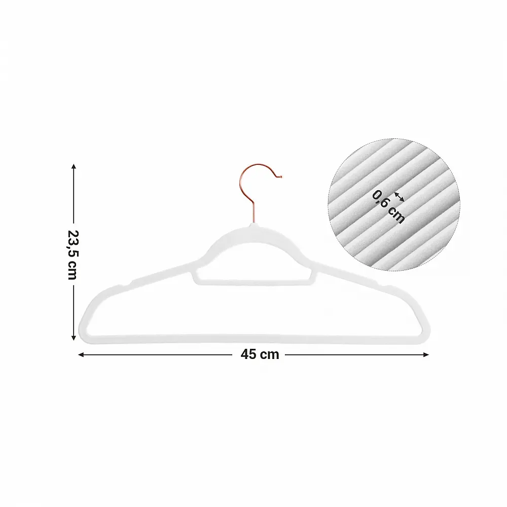 SONGMICS Σετ 30 τμχ Κρεμάστρες Premium Velvet - Ροζ Χρυσό, 0.6 cm, 43.5 cm - CRF021W01 
