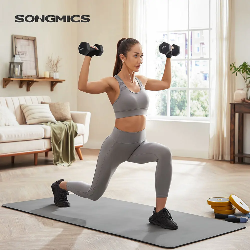 SONGMICS Σετ 2 Αλτήρες Νεοπρένιου 4kg, Μαύρο, SYL068BK 