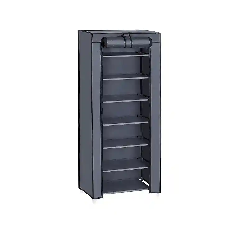 SONGMICS Υφασμάτινη Παπουτσοθήκη 7 Επιπέδων 46 x 28 x 126 cm Γκρι, URXJ36G 