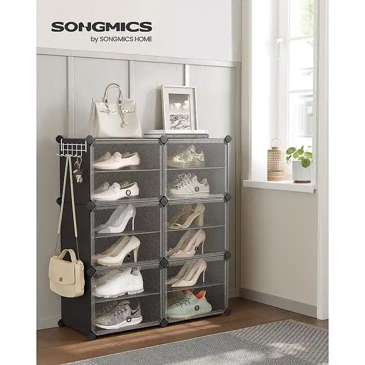 Ραφιέρα Παπουτσιών SONGMICS, 6 Θέσεων, Μαύρη&nbsp