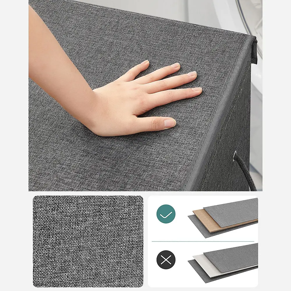 SONGMICS Καλάθι Απλύτων 142L Διπλού Διαμερίσματος 63 x 33 x 53 cm Σκούρο Γκρι, LCB002G02 