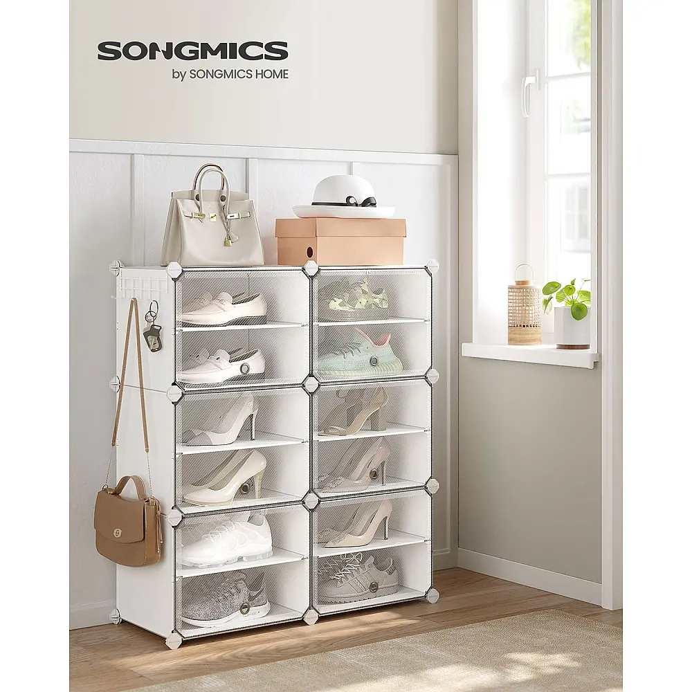 Ραφιέρα Παπουτσιών SONGMICS, 6 Θέσεων, Λευκή LPC033W01 