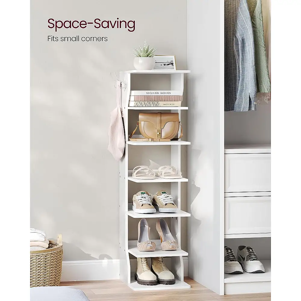 VASAGLE Zapatero Vertical 7 Niveles, Blanco 