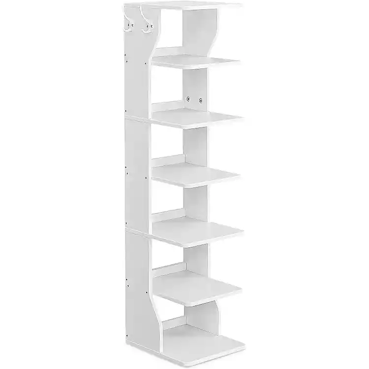 VASAGLE Zapatero Vertical 7 Niveles, Blanco 