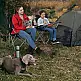 SONGMICS Σετ 2 τμχ Πτυσσόμενες Καρέκλες Camping 64 x 60 x 100 cm με Μπράτσα και Θήκη για Ποτήρι, Μέγιστο Βάρος 120 κιλά, Μπλε GCB02BU 