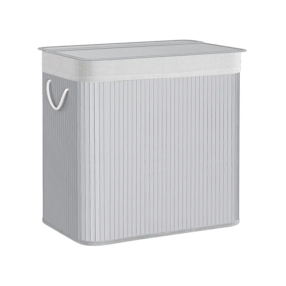 SONGMICS Καλάθι Απλύτων 3 Διαμερισμάτων , Γκρι, 150L,LCB091G01 