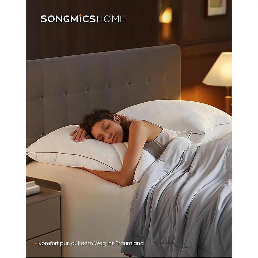 Σετ Μαξιλαριών SONGMICS HOME 80x80 εκ, Αναστρέψιμα, Λευκό Cloud 
