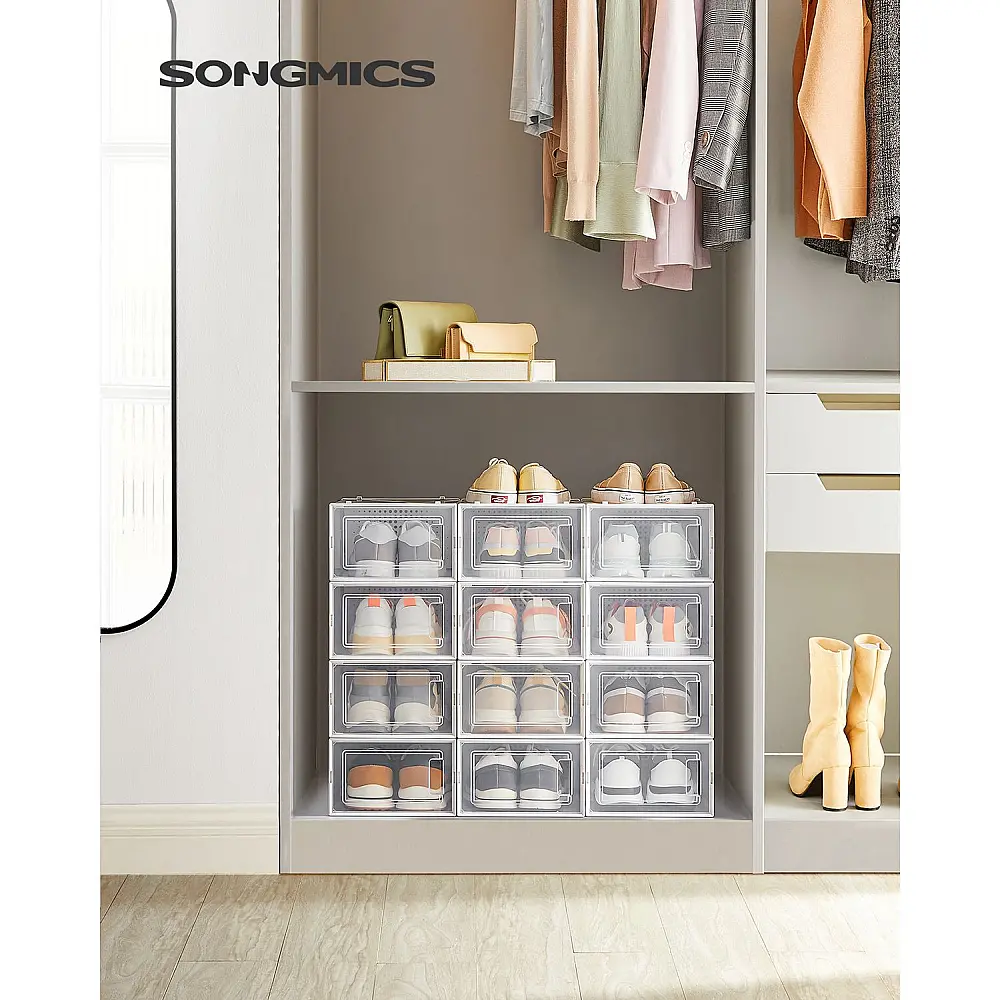 SONGMICS Κουτιά Αποθήκευσης Παπουτσιών 36 x 28 x 22 cm Μέγιστο Μέγεθος 10.5 UK LSP12W
