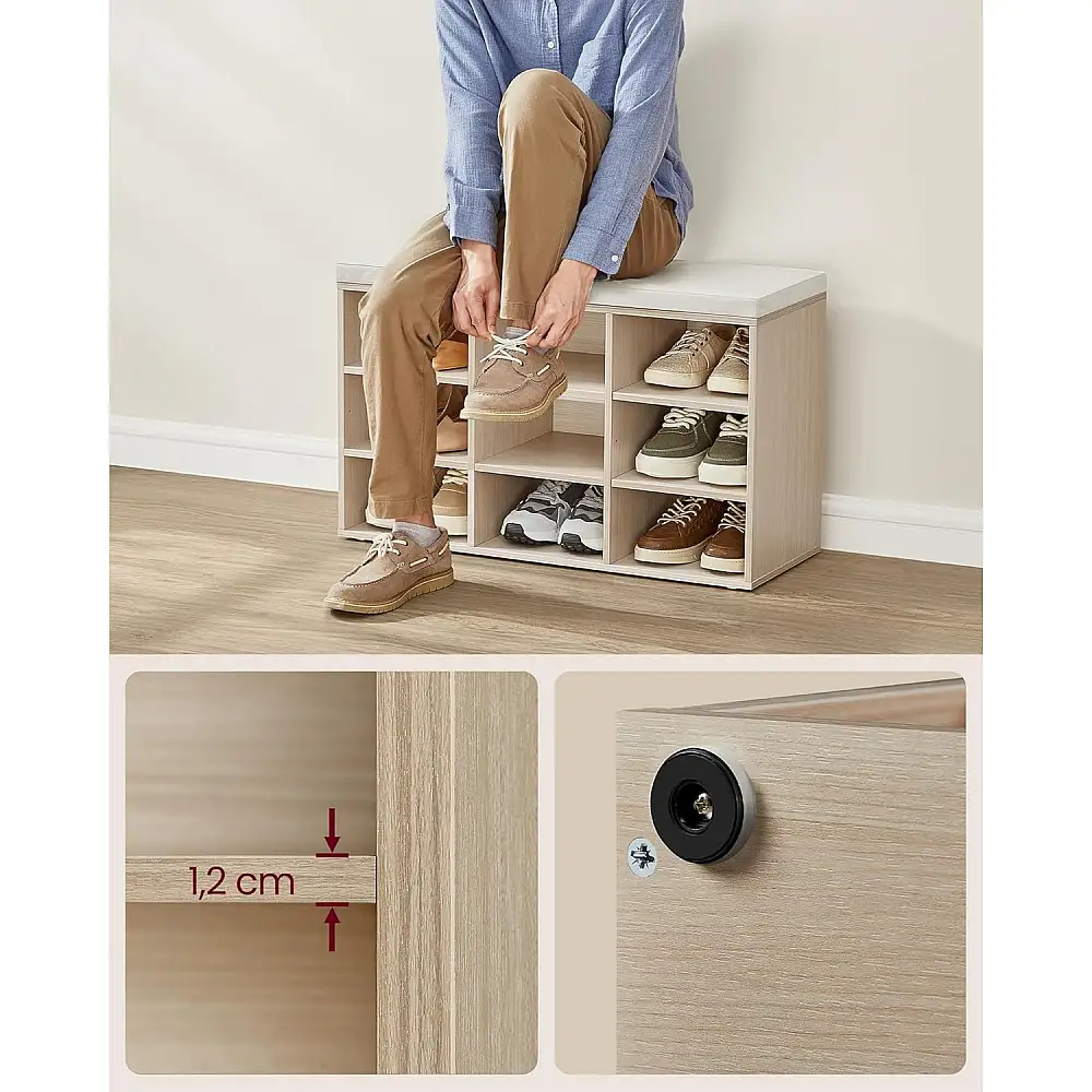 Πάγκος Παπουτσιών VASAGLE με Κάθισμα και 9 Θέσεις Αποθήκευσης&nbsp