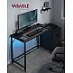 VASAGLE Γραφείο Gaming με LED Φώτα 50x100x76 για Σπίτι/Γραφείο, Μαύρο 
