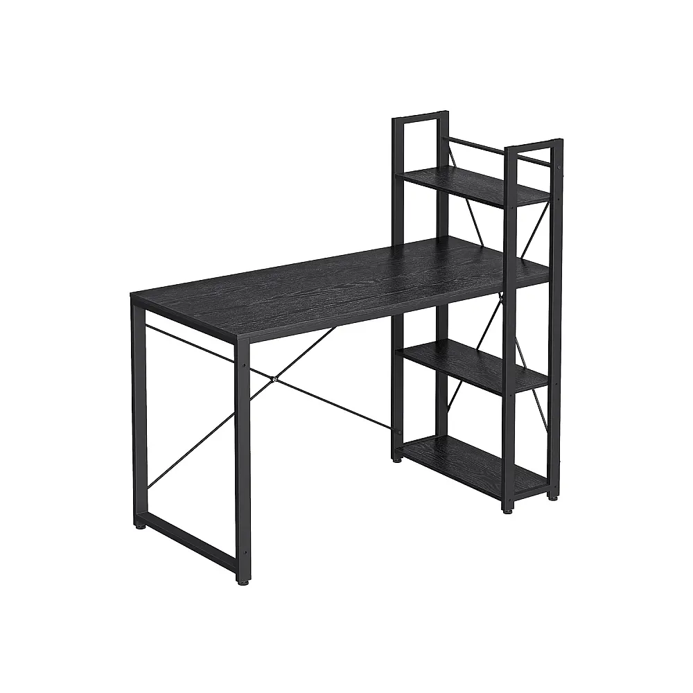 Γραφείο VASAGLE με Ράφια, 120 cm, Ebony Black 