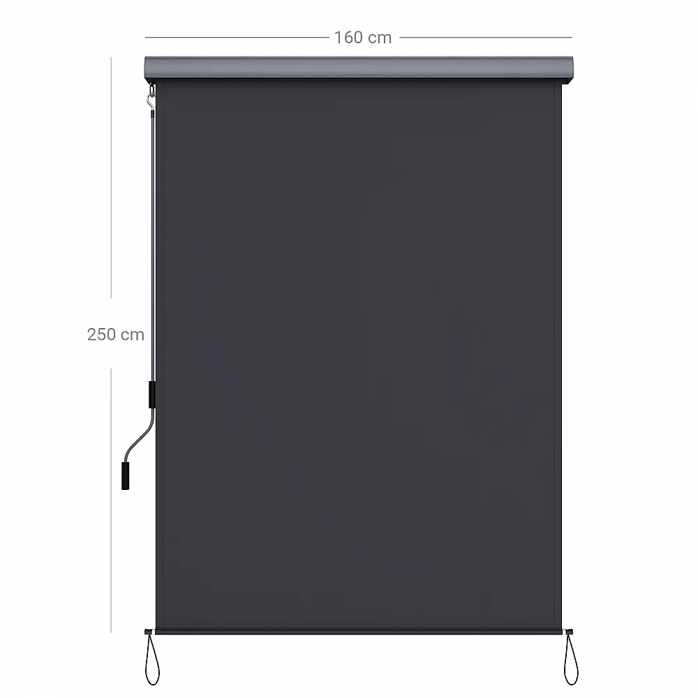 SONGMICS Κάθετο Ρολό Σκίασης-Τέντα 2.5 x 1.6 m. με αναδιπλούμενη κασέτα Γκρι, ,GSA165GY 