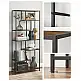VASAGLE Ραφιέρα Βιβλίων 6 Επιπέδων - Ρουστίκ Καφέ & Μαύρη - 30 x 80 x 180 cm -LLS119B01&nbsp