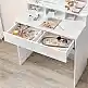 VASAGLE Λευκό Τραπέζι Μακιγιάζ με Ρυθμιζόμενο Καθρέφτη LED και Έλεγχο Φωτεινότητας, 2 Συρτάρια και 3 Ανοιχτές Θήκες - Λευκό, 80 x 40 x 137.5 cm, RDT120T10&nbsp