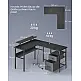 VASAGLE Γραφείο Γωνιακό με Ράφι & LED, 2 Συρτάρια, 2 USB, Μαύρο VASAGLE Γραφείο Γωνιακό με Ράφι & LED, 2 Συρτάρια, 2 USB, Μαύρο