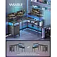 VASAGLE Γραφείο Γωνιακό με Ράφι & LED, 2 Συρτάρια, 2 USB, Μαύρο VASAGLE Γραφείο Γωνιακό με Ράφι & LED, 2 Συρτάρια, 2 USB, Μαύρο
