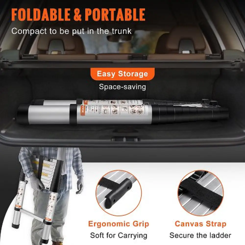 Σκάλα Τηλεσκοπική VEVOR 3.2m, Αλουμινίου, 170kg, Συμπτυσσόμενη, Πολυλειτουργική, ANSI  SSLTN105170KGVQGIV0