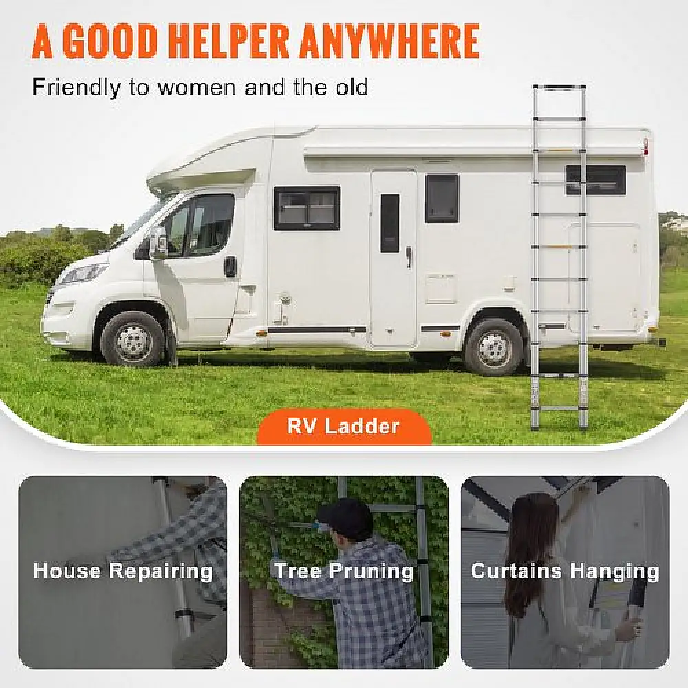 Σκάλα Τηλεσκοπική VEVOR 3.2m, Αλουμινίου, 170kg, Συμπτυσσόμενη, Πολυλειτουργική, ANSI  SSLTN105170KGVQGIV0