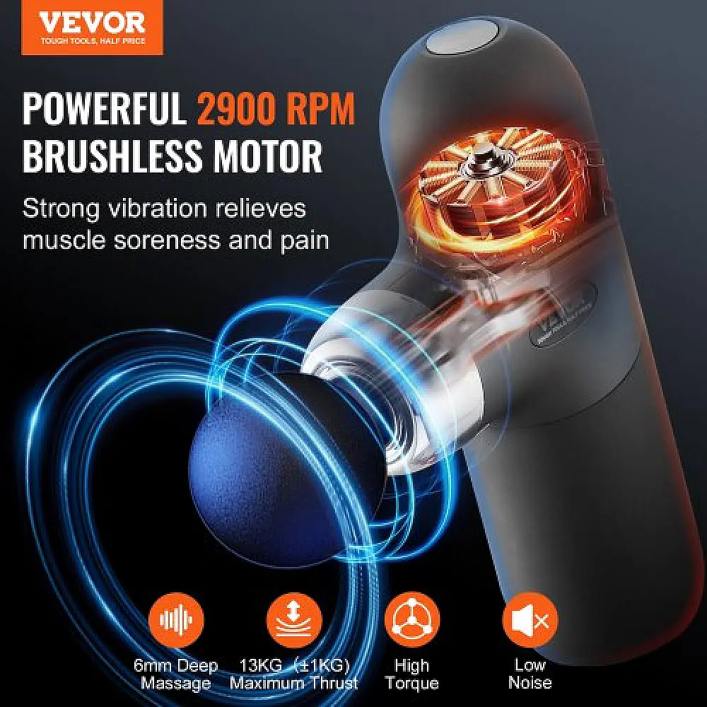 Μίνι Μασάζ VEVOR 4 Ταχύτητες 4 Κεφαλές  JMQ3000RPMMN4DPXMV9