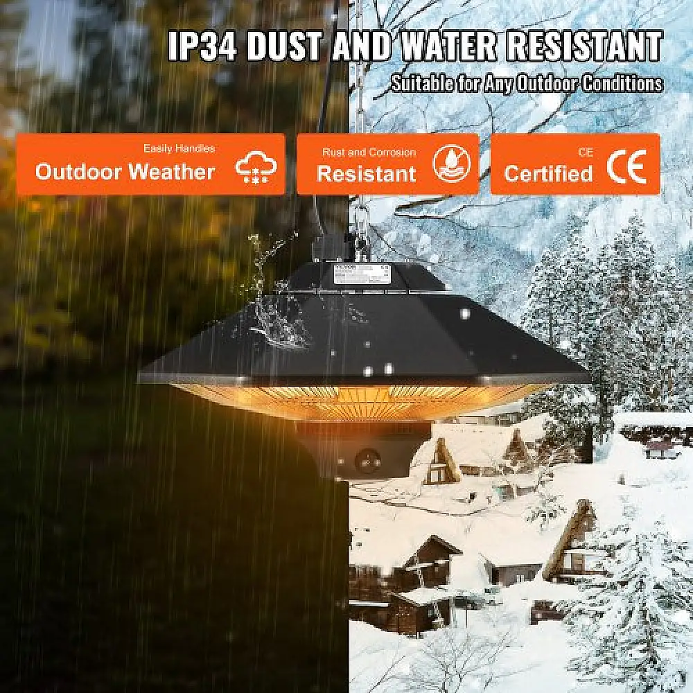 VEVOR Κρεμαστός Θερμαντήρας Βεράντας 2000W με Τηλεχειριστήριο  HWXJRQ2KWSXXDUILIV2