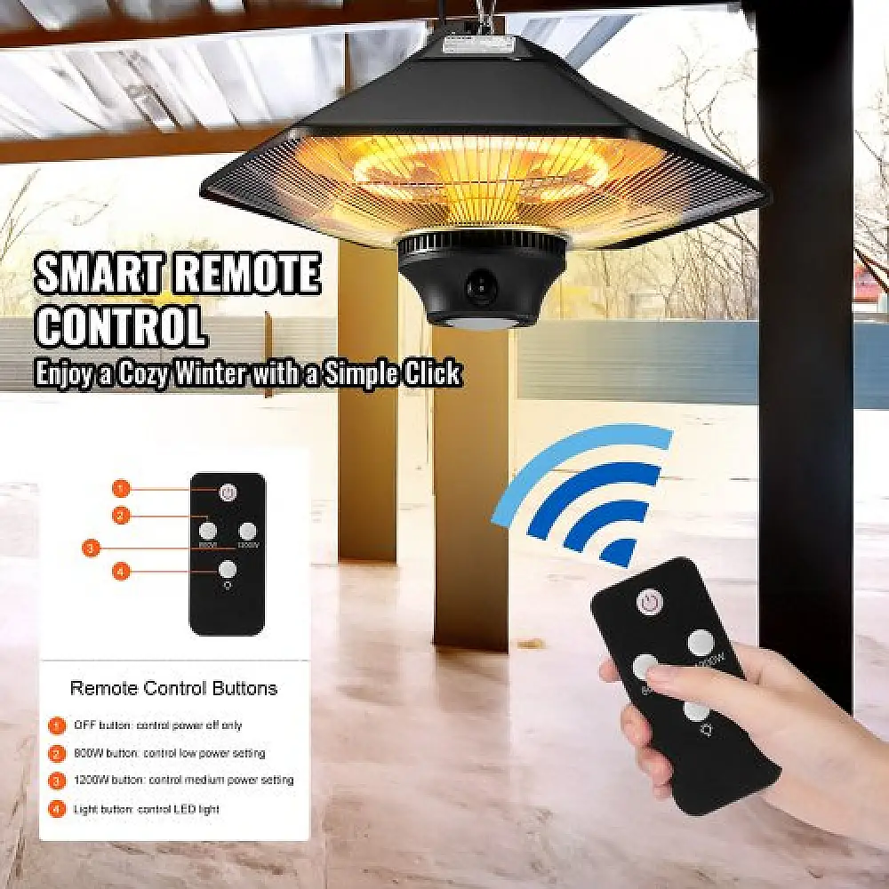VEVOR Κρεμαστός Θερμαντήρας Βεράντας 2000W με Τηλεχειριστήριο  HWXJRQ2KWSXXDUILIV2