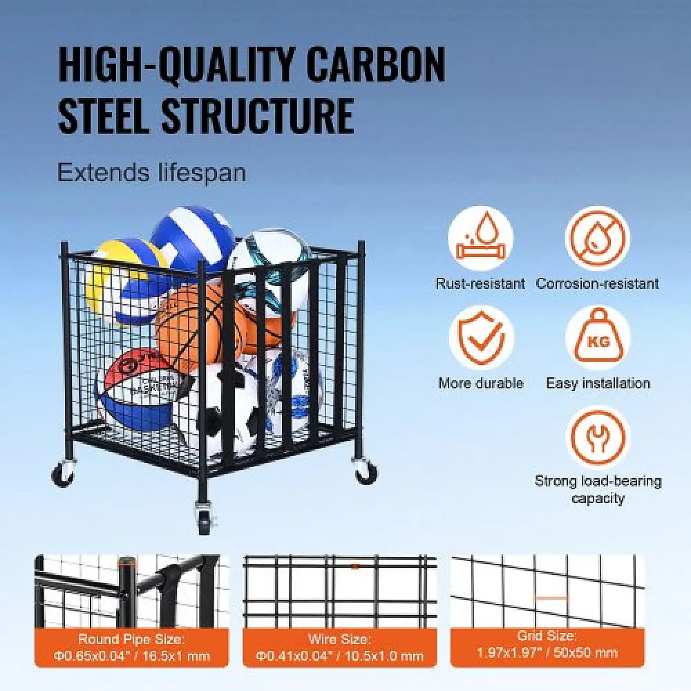 Κλειδωμένο Καρότσι Αποθήκευσης Μπαλών VEVOR για Εσωτερικό/Εξωτερικό Χώρο  QL201922YCDL7UL46V0