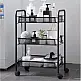 Τροχήλατη Μεταλλική Ραφιέρα 65 x 25 x 44 x cm Μαύρο Ruhhy 24749