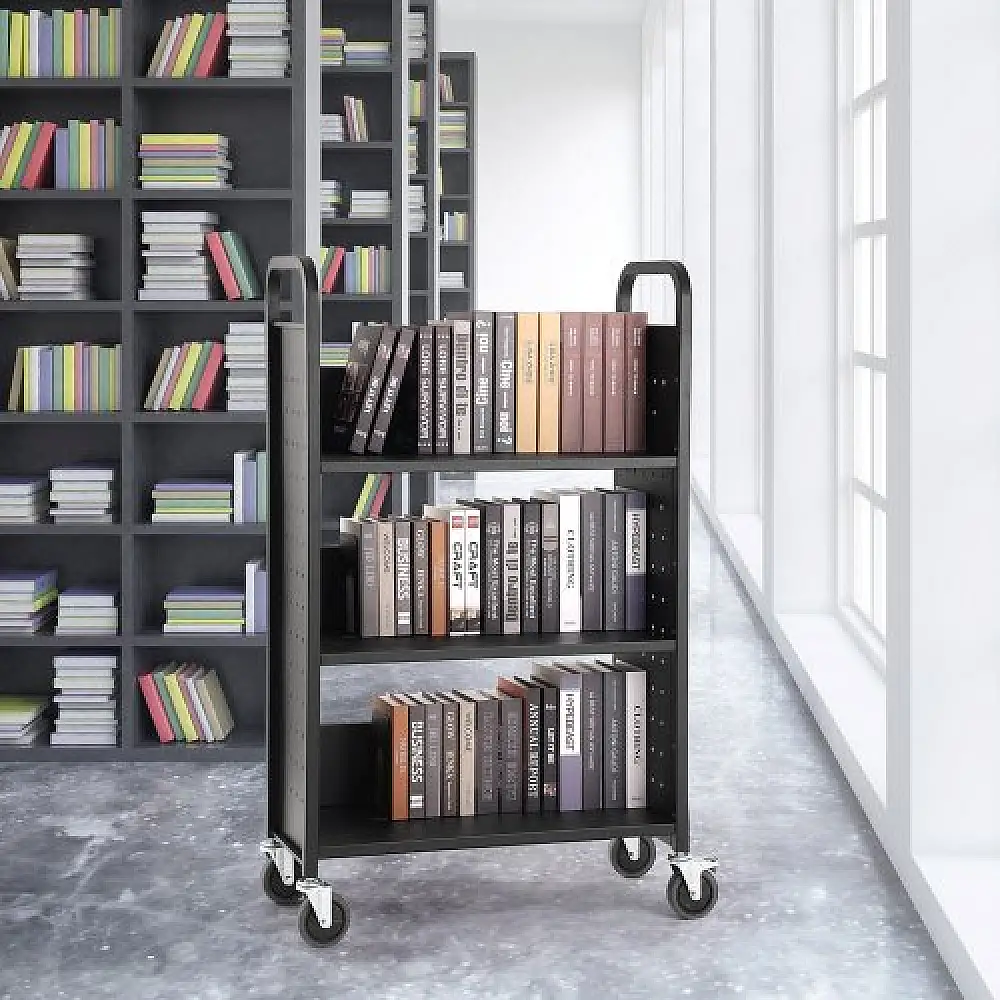 Καρότσι Βιβλίων VEVOR, 330 lbs, Μονόπλευρα Ράφια L, Μαύρο  LXTSGTCHS330Y7BMJV0