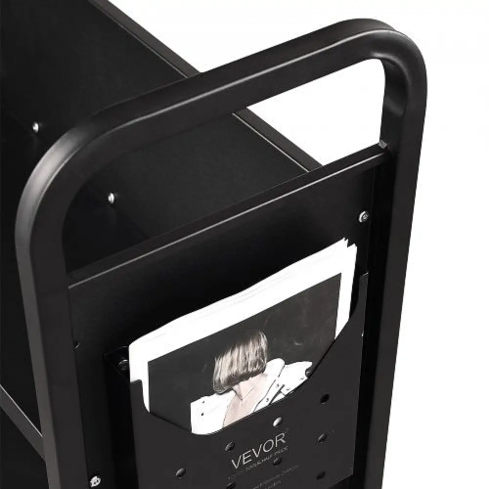 Καρότσι Βιβλίων VEVOR, 330 lbs, Μονόπλευρα Ράφια L, Μαύρο  LXTSGTCHS330Y7BMJV0