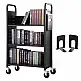 Καρότσι Βιβλίων VEVOR, 330 lbs, Μονόπλευρα Ράφια L, Μαύρο  LXTSGTCHS330Y7BMJV0
