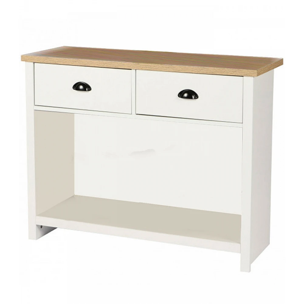 Ξύλινη Κονσόλα με 2 Συρτάρια 97x35x76 cm Λευκό/Ξύλο Urban Living 151137