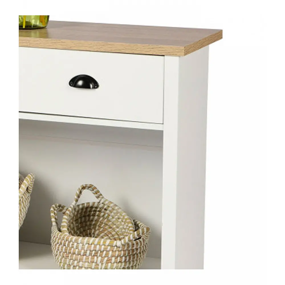 Ξύλινη Κονσόλα με 2 Συρτάρια 97x35x76 cm Λευκό/Ξύλο Urban Living 151137