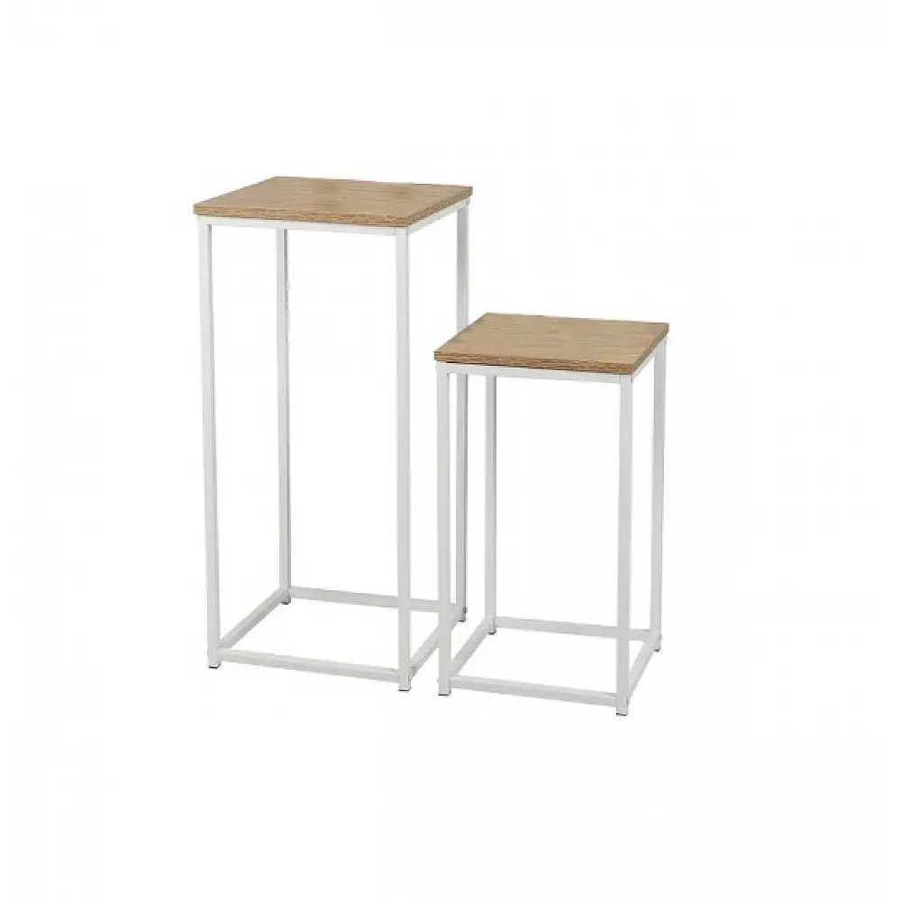 Σετ Bοηθητικά Mεταλλικά Tραπεζάκια 34x34x74cm και 30x30x54cm Urban Living 151249