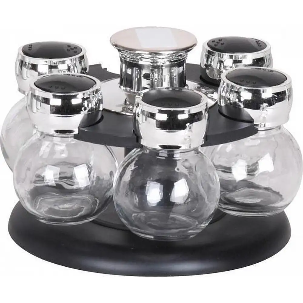 Σετ Δοχεία Μπαχαρικών με Περιστρεφόμενη Βάση 6τμχ 18x18x12,5 cm Urban Living 28435
